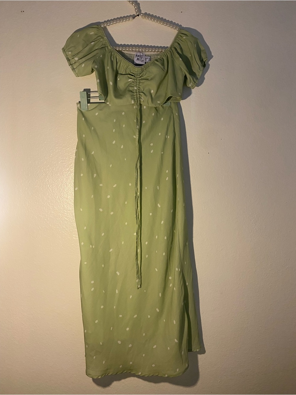 Princess Polly Women’s Size 2 Polk A Dot Green Matching Set - Picture 2 of 5